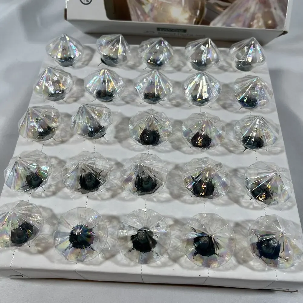 Vintage Jewel Diamond Light Set String Clear Iridescent Christmas Party Room
